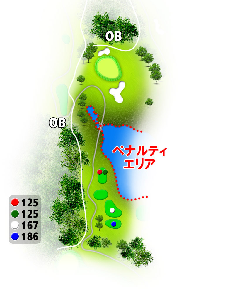 金沢セントラルカントリー倶楽部 OUT4番ホール コース図