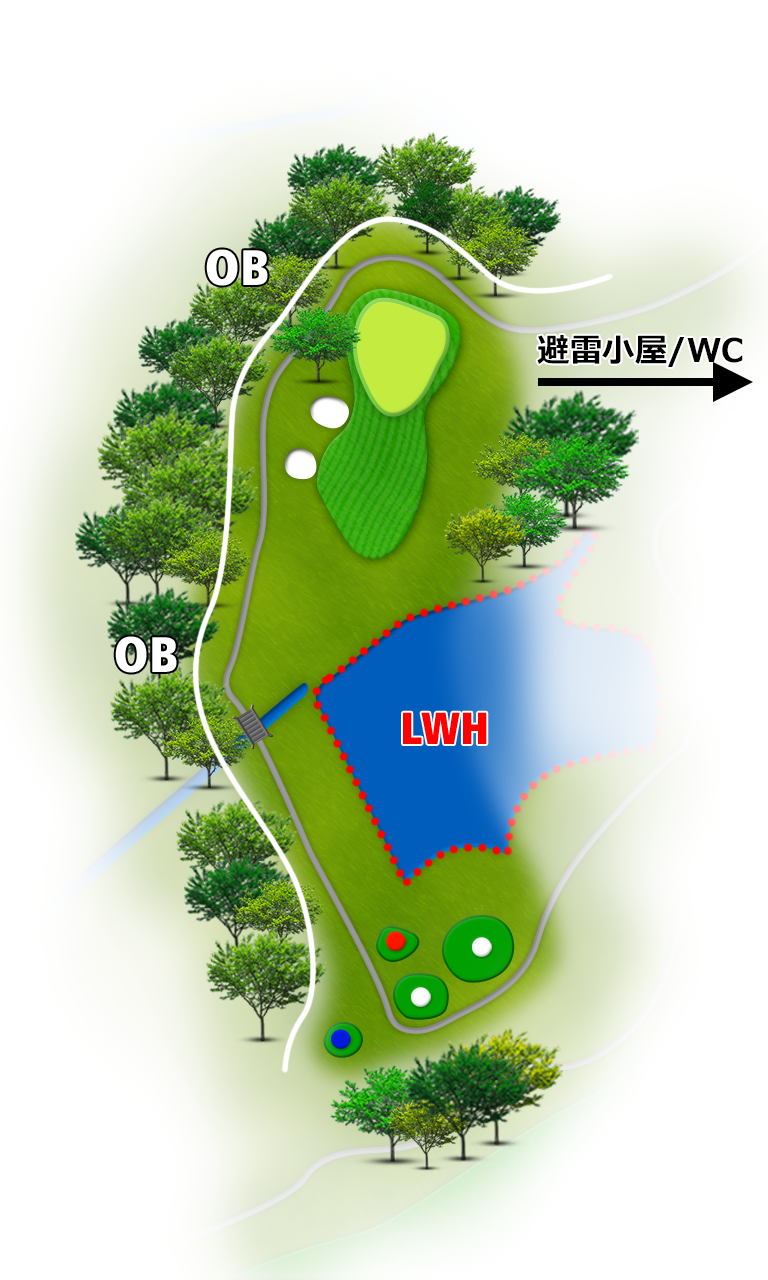 ロータリーゴルフ倶楽部 ニューコースOUT3番ホール コース図