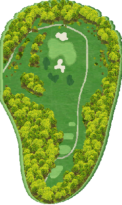 北見ハーブヒルゴルフクラブ OUT3番ホール コース図