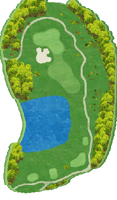 北見ハーブヒルゴルフクラブ OUT8番ホール コース図