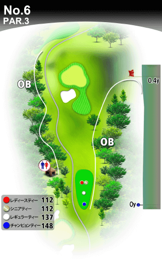 札樽ゴルフ倶楽部 OUT6番ホール コース図