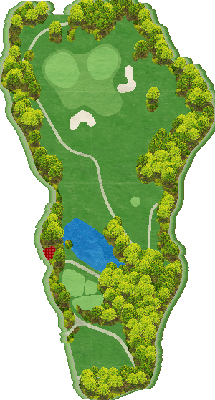 西仙台カントリークラブ IN14番ホール コース図