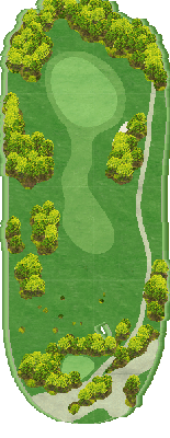 大分パブリックゴルフ場 OUT1番ホール コース図