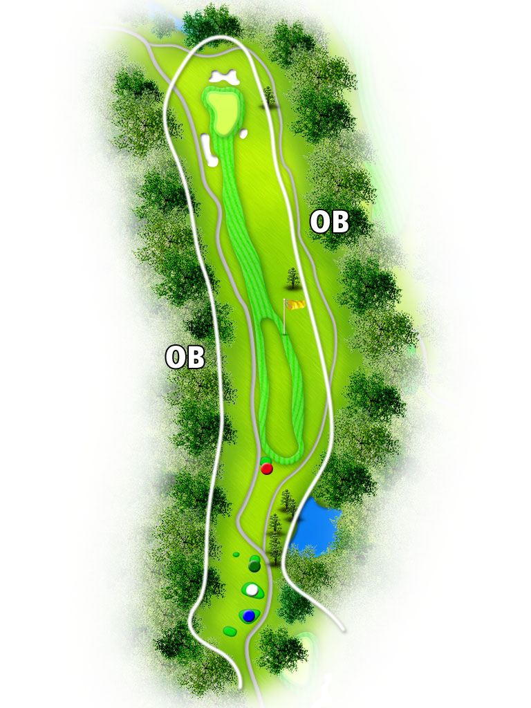 奈良若草カントリー倶楽部 生駒2番ホール コース図