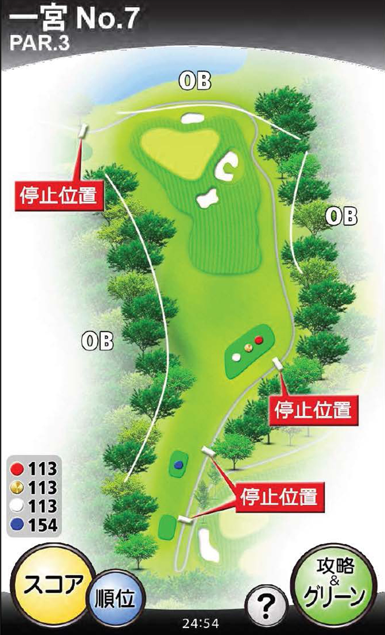 ザ・フォレストカントリークラブ（静岡県） 一宮コース7番ホール コース図