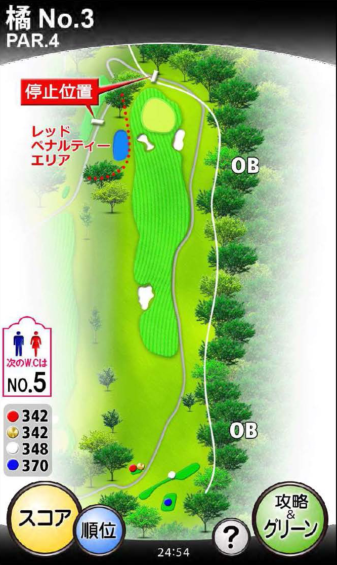 ザ・フォレストカントリークラブ（静岡県） 橘コース3番ホール コース図