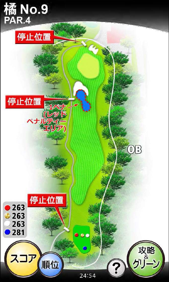 ザ・フォレストカントリークラブ（静岡県） 橘コース9番ホール コース図