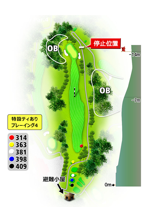 矢部サンバレーカントリークラブ IN10番ホール コース図