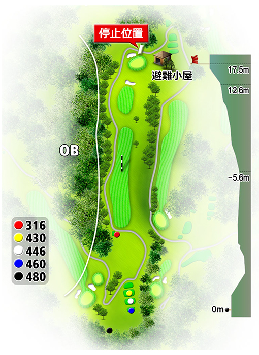 矢部サンバレーカントリークラブ IN15番ホール コース図