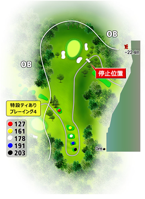 矢部サンバレーカントリークラブ OUT2番ホール コース図