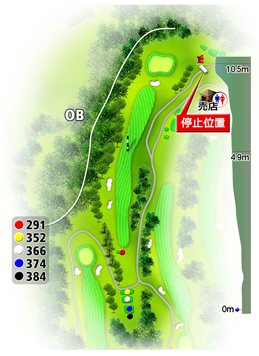 矢部サンバレーカントリークラブ OUT4番ホール コース図