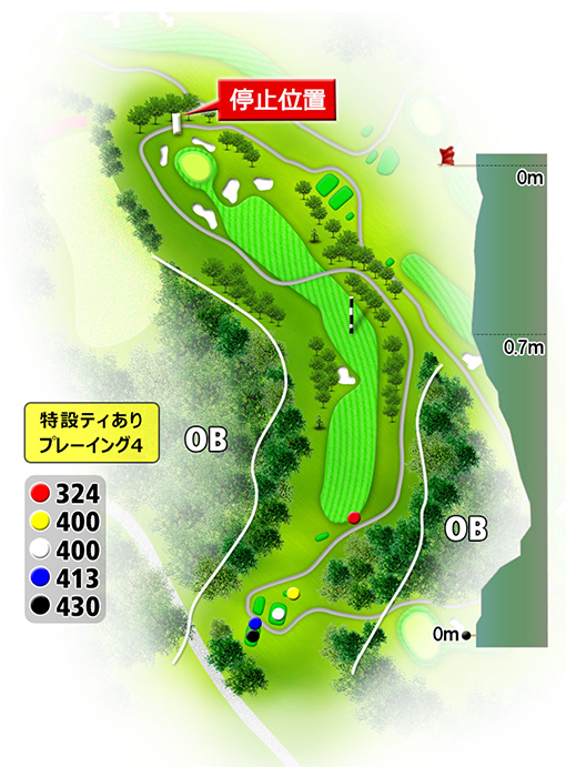 矢部サンバレーカントリークラブ OUT6番ホール コース図