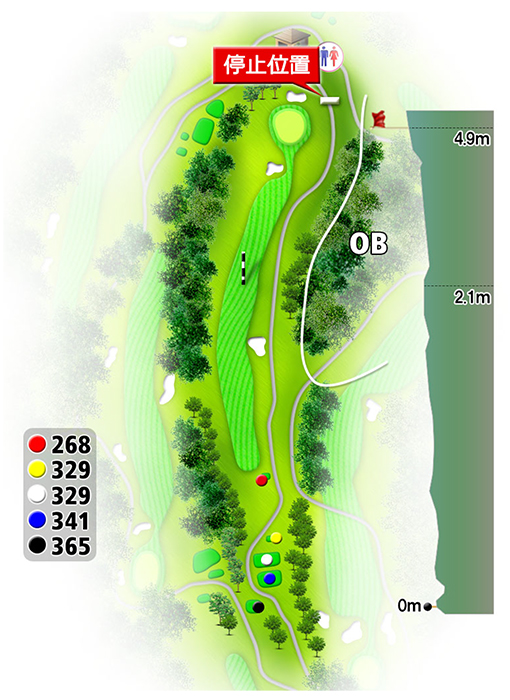矢部サンバレーカントリークラブ OUT7番ホール コース図
