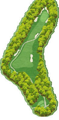 岐阜スプリングゴルフクラブ OUT1番ホール コース図
