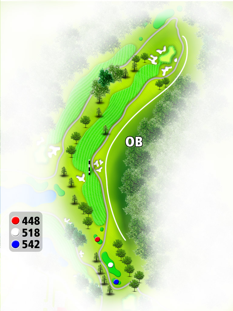 湯の浦カントリー倶楽部 OUT3番ホール コース図