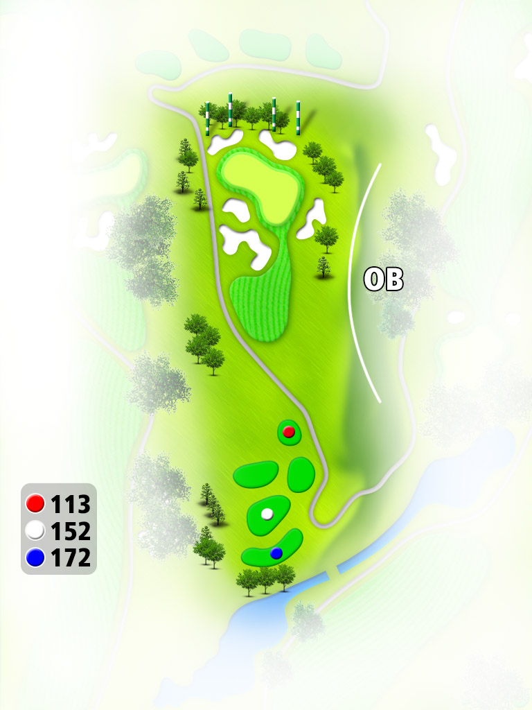 湯の浦カントリー倶楽部 OUT8番ホール コース図