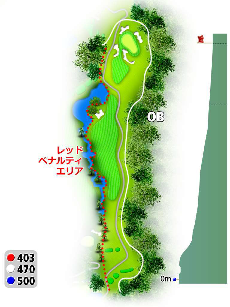 東海カントリークラブ IN17番ホール コース図