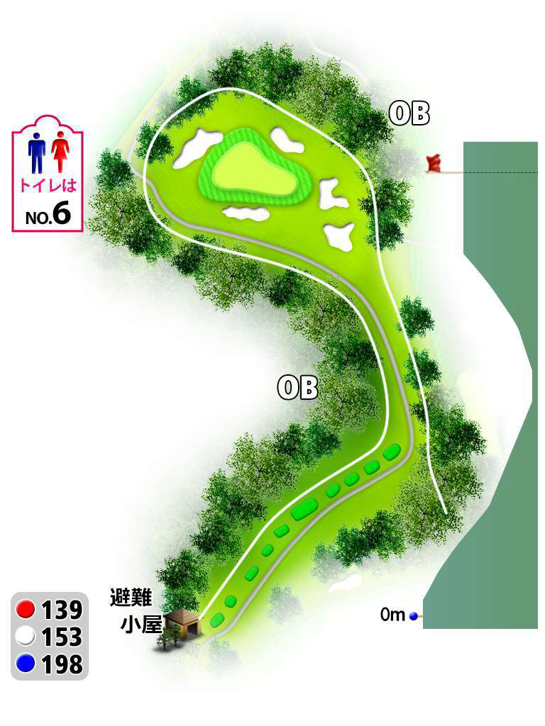 東海カントリークラブ OUT4番ホール コース図