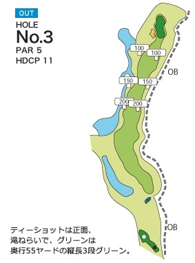 中峰ゴルフ倶楽部 OUT3番ホール コース図