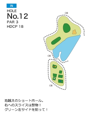 神有カントリー倶楽部 IN12番ホール コース図