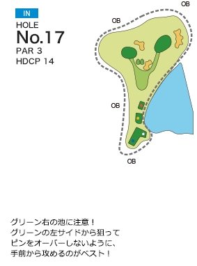 神有カントリー倶楽部 IN17番ホール コース図