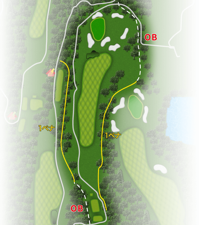 小田原湯本カントリークラブ IN18番ホール コース図