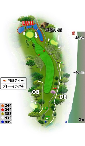 蓼科高原カントリークラブ りんどうコース1番ホール コース図