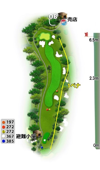 蓼科高原カントリークラブ りんどうコース5番ホール コース図