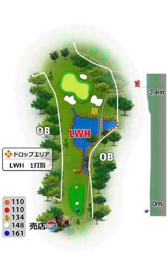 蓼科高原カントリークラブ りんどうコース6番ホール コース図