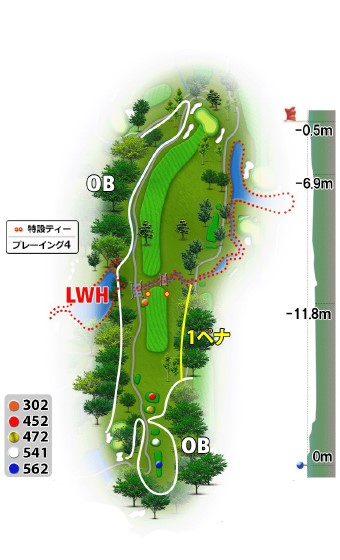 蓼科高原カントリークラブ りんどうコース7番ホール コース図