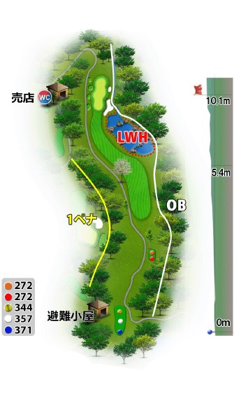 蓼科高原カントリークラブ しゃくなげコース5番ホール コース図