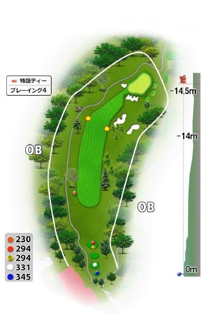 蓼科高原カントリークラブ すずらんコース1番ホール コース図