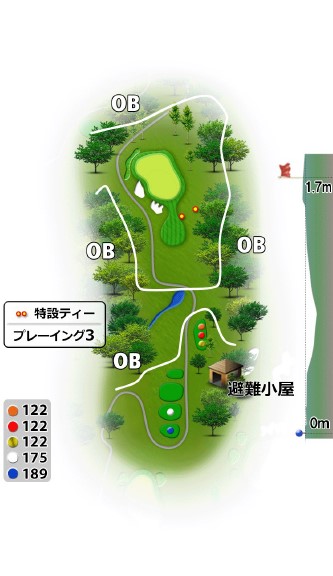 蓼科高原カントリークラブ すずらんコース9番ホール コース図