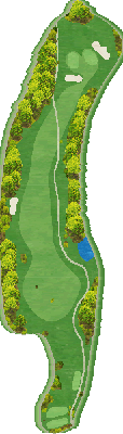 奈良パブリックゴルフ場 OUT1番ホール コース図