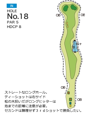 名古屋ヒルズゴルフ倶楽部 ローズコース IN18番ホール コース図