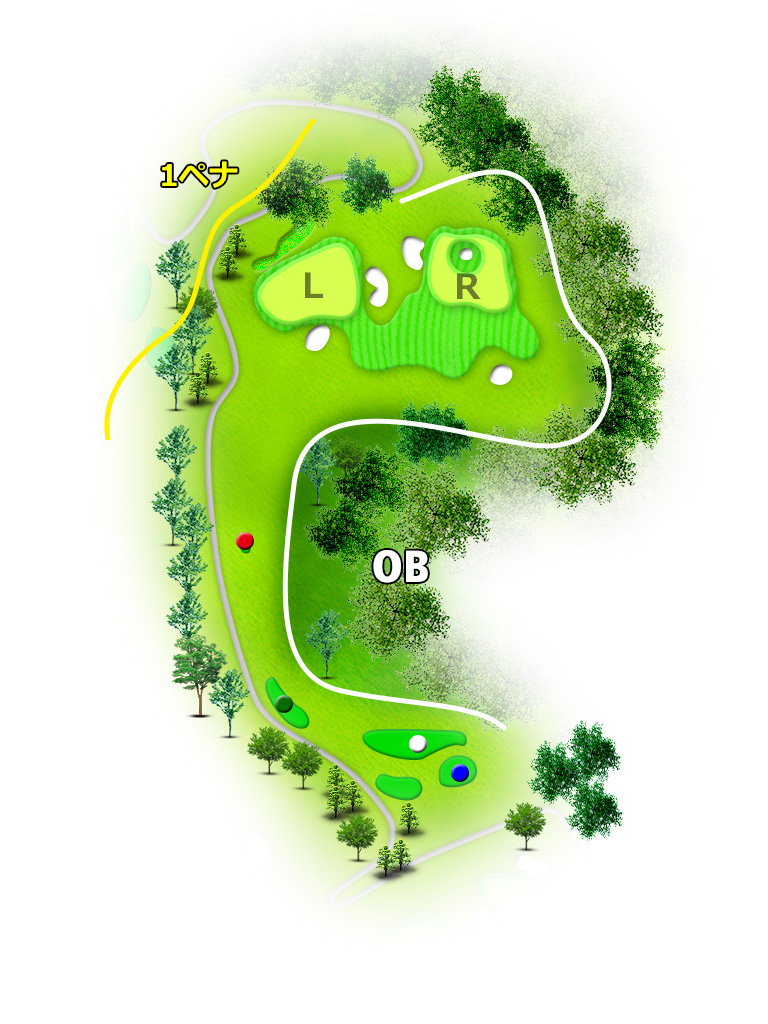 彩の森カントリークラブ OUT4番ホール コース図