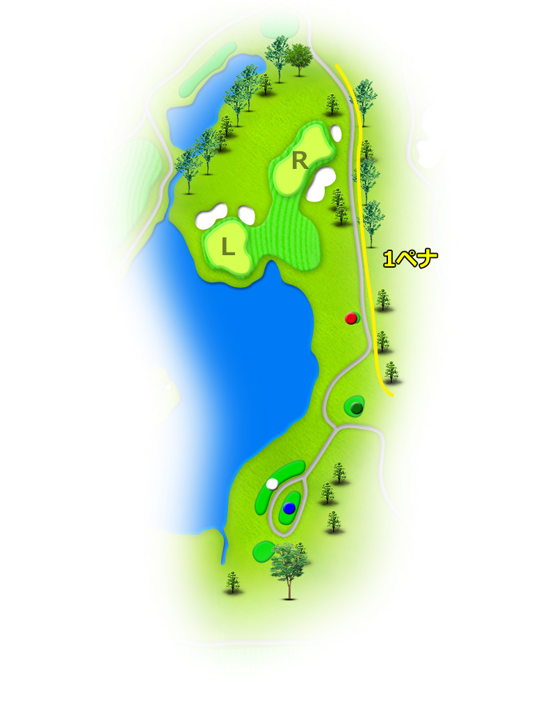 彩の森カントリークラブ OUT8番ホール コース図