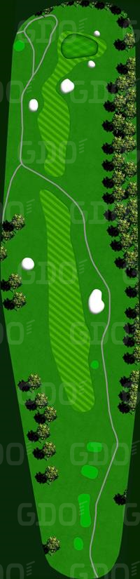山形ゴルフ倶楽部 OUT1番ホール コース図