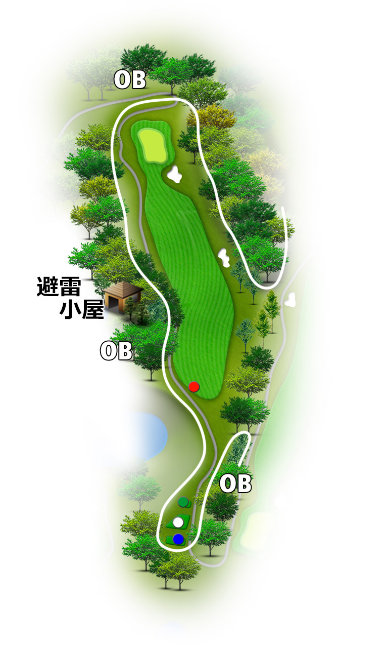 播州東洋ゴルフ倶楽部 IN16番ホール コース図