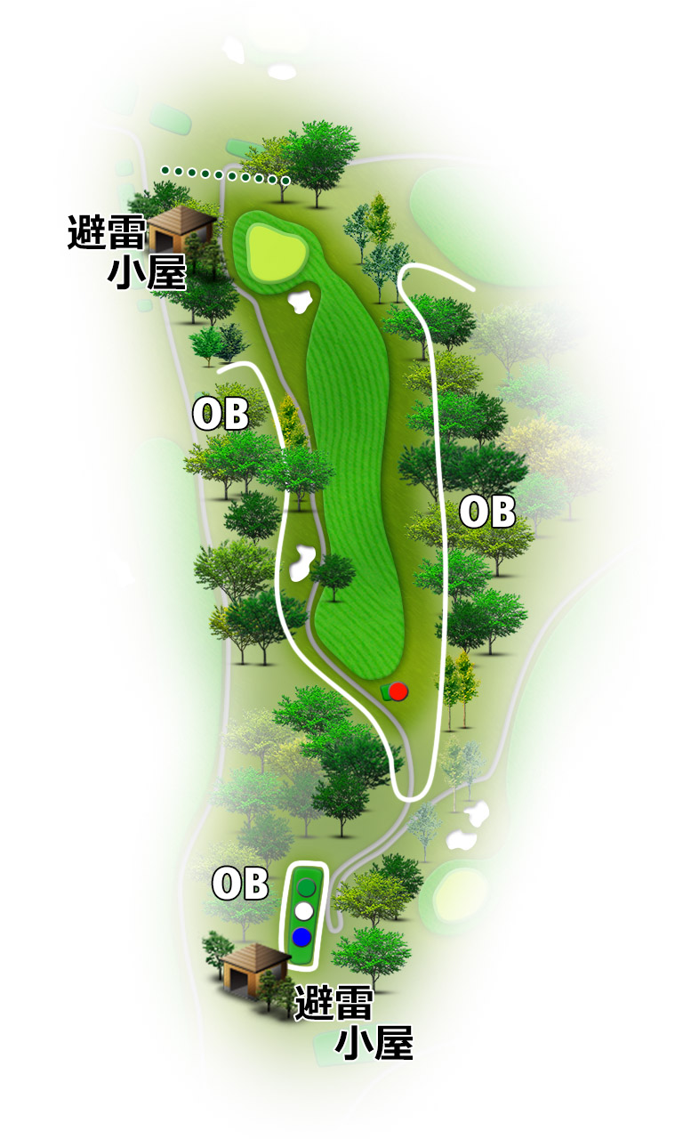 播州東洋ゴルフ倶楽部 OUT2番ホール コース図