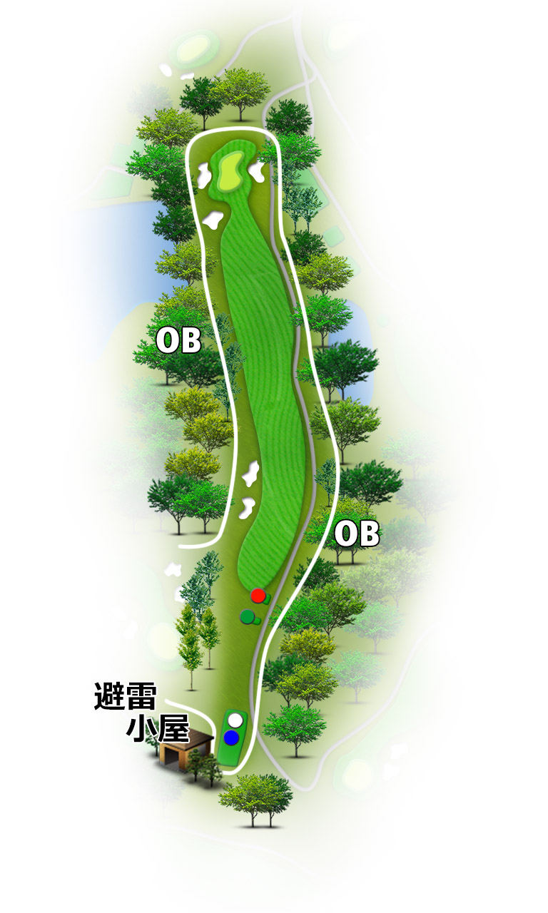 播州東洋ゴルフ倶楽部 OUT9番ホール コース図