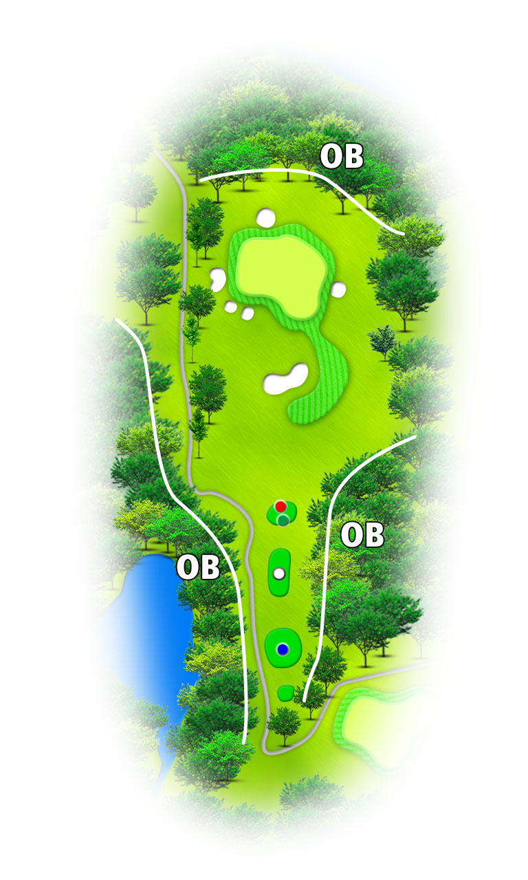 藤原ゴルフクラブ 東コース8番ホール コース図