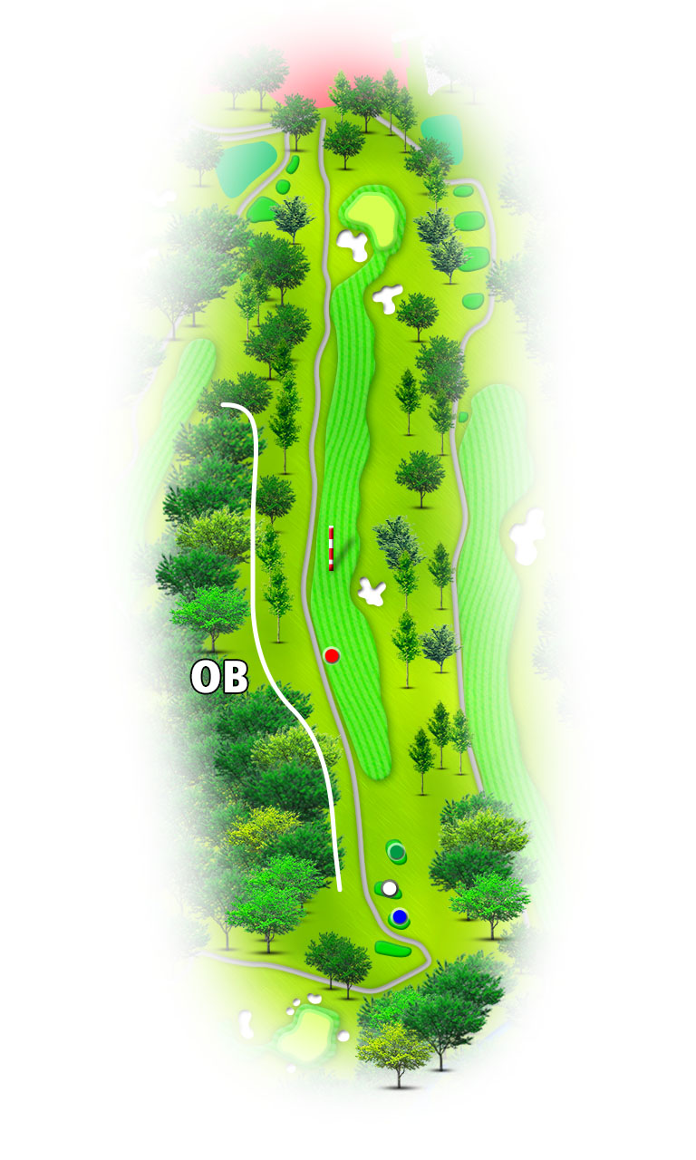 藤原ゴルフクラブ 東コース9番ホール コース図