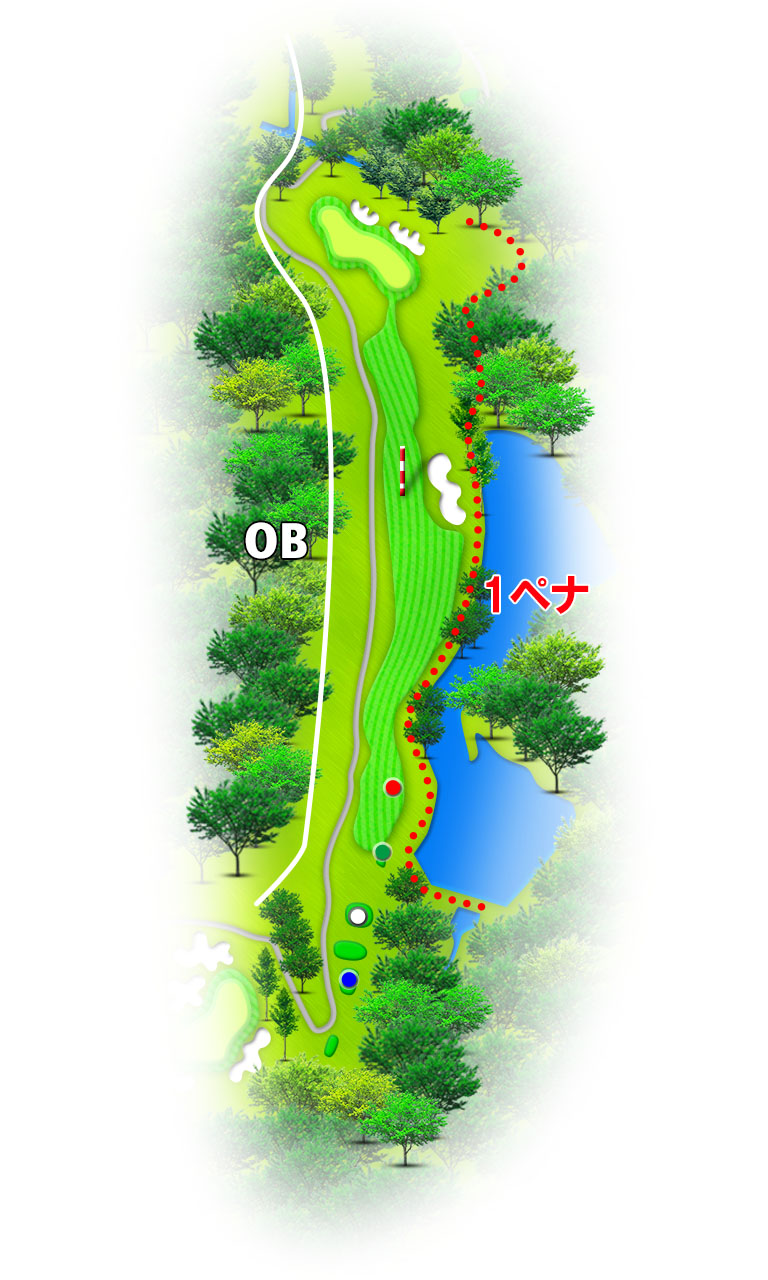 藤原ゴルフクラブ 中コース4番ホール コース図