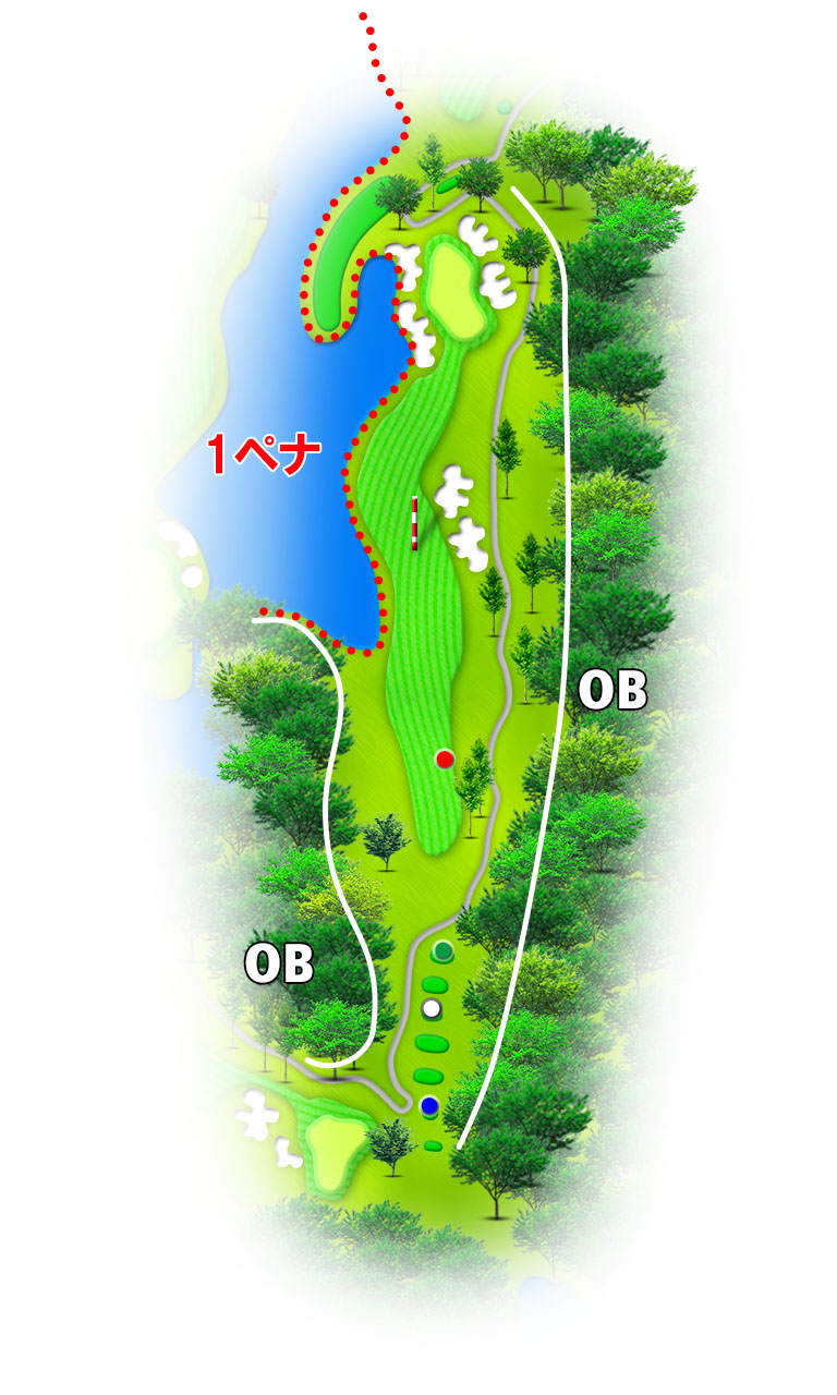 藤原ゴルフクラブ 西コース6番ホール コース図