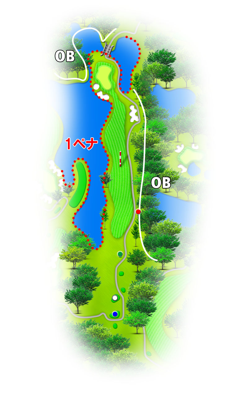 藤原ゴルフクラブ 西コース8番ホール コース図