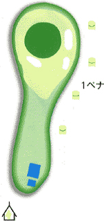 プリンスランドゴルフクラブ OUT8番ホール コース図
