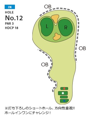 伊勢原カントリークラブ IN12番ホール コース図