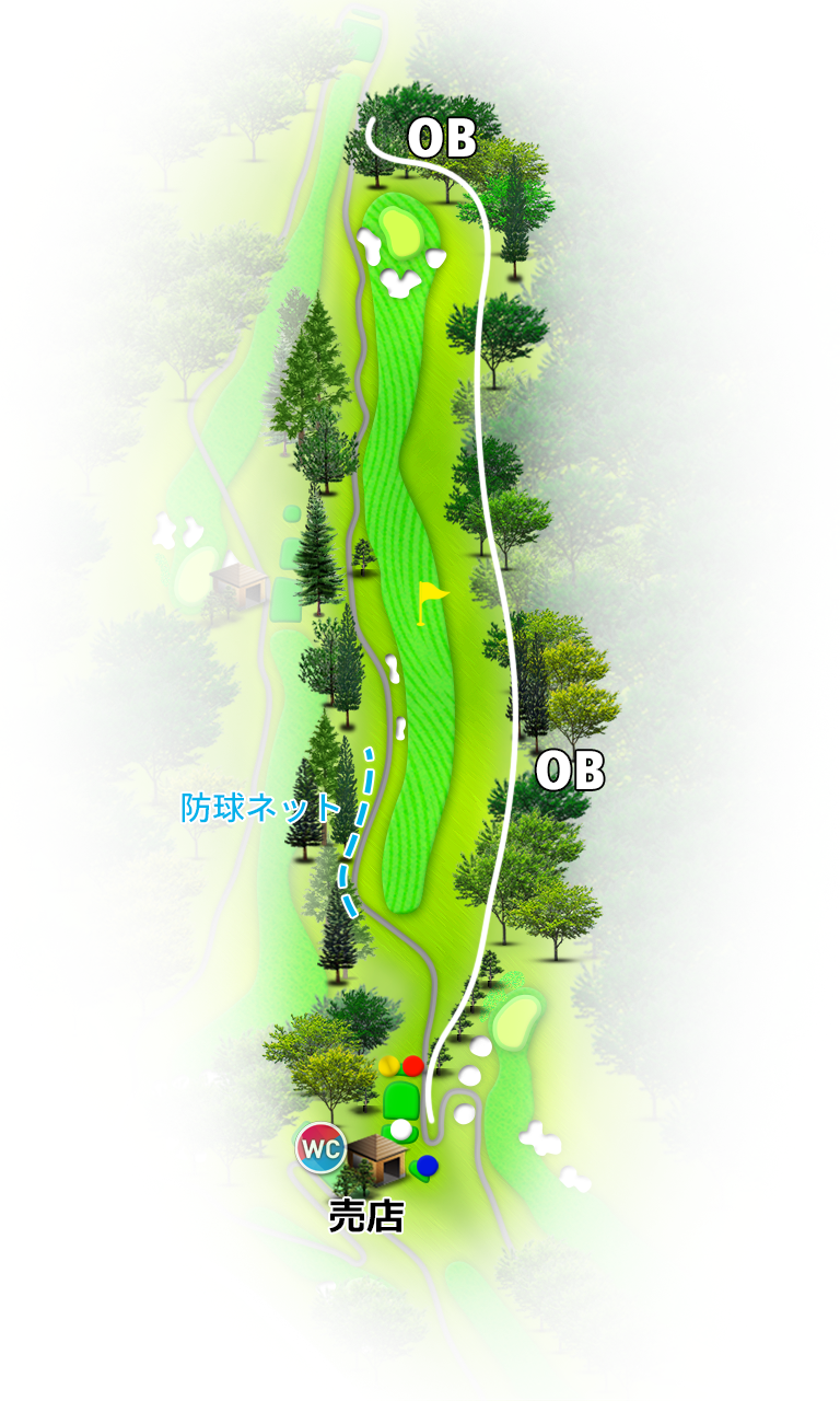沖縄カントリークラブ IN14番ホール コース図
