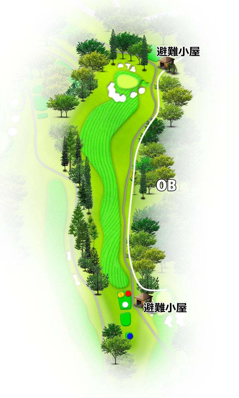 沖縄カントリークラブ IN16番ホール コース図